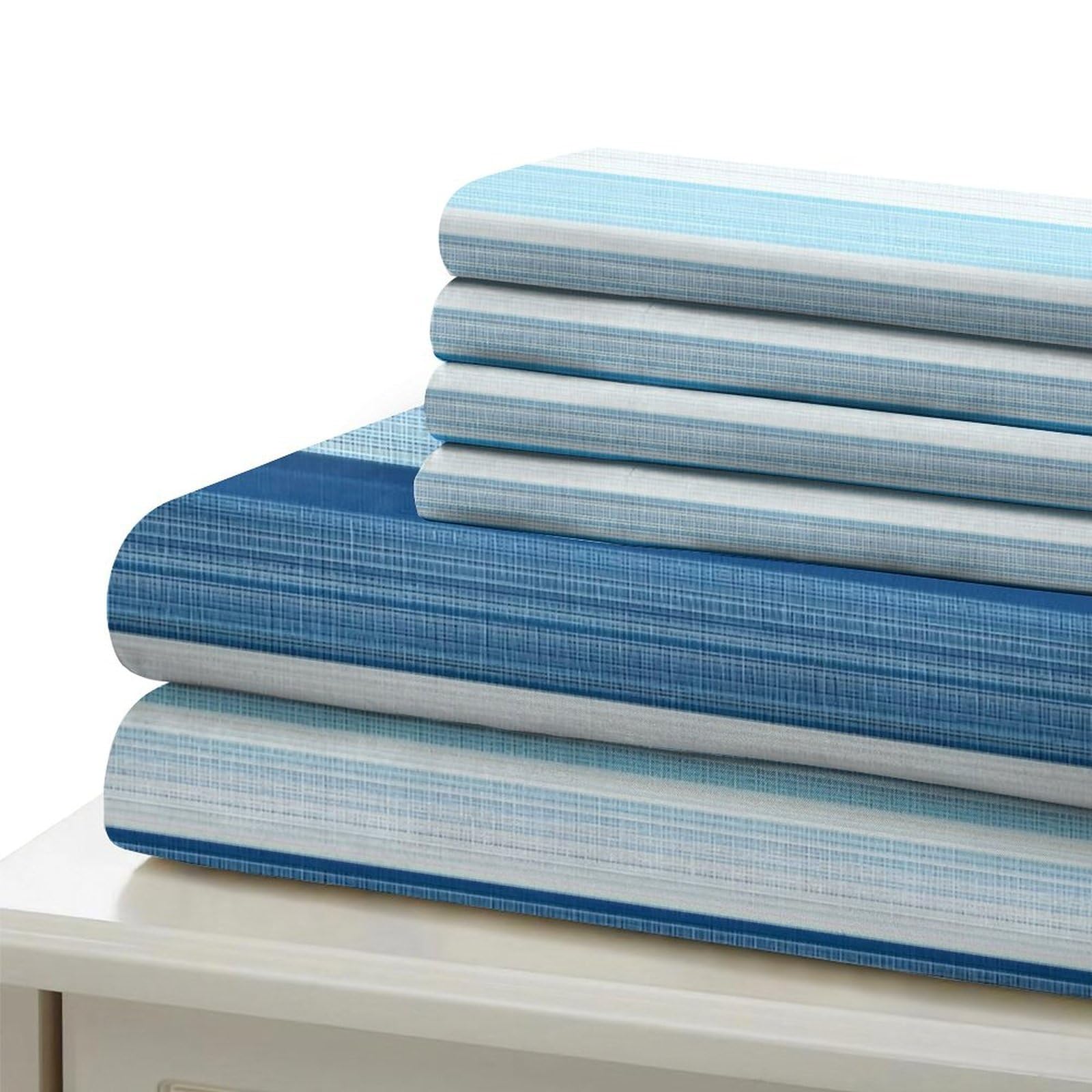 Stampa 3D Blue stripes Copertura per letto Microfibra Biancheria per letto Con federa Traspirante Modern home decor Fodera copriletto Leggero per giovani coppie coinquilini Super king（260x220cm）