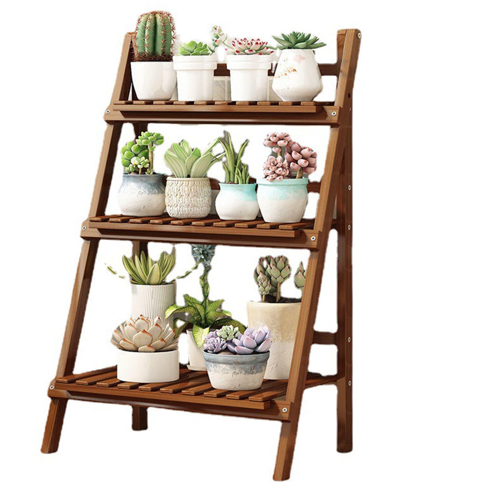 Support de pot de fleurs pliable en bambou : stop aux plantes encombrantes au sol
