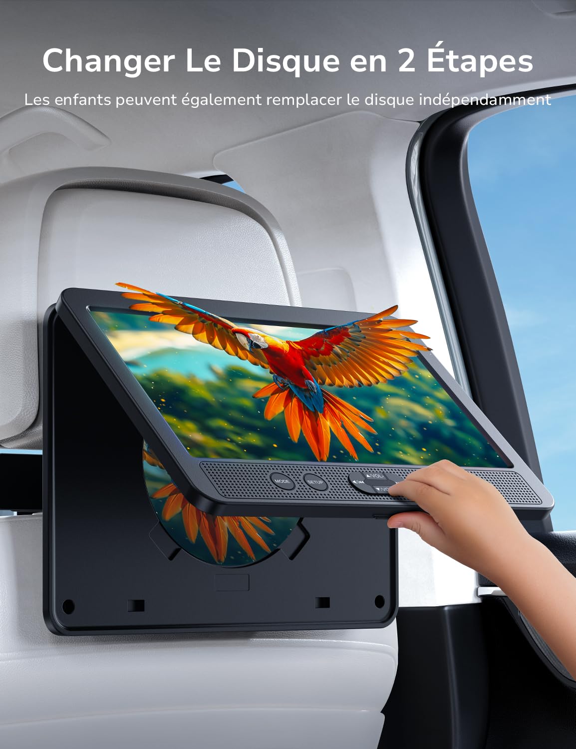 GOnavidio 10.5 Lecteurs DVD Voiture 2 ecrans intependent, HDMI Input Ecran d'appui tête,ecran Voiture Enfant Enfant en Voyage Support AV in/Out