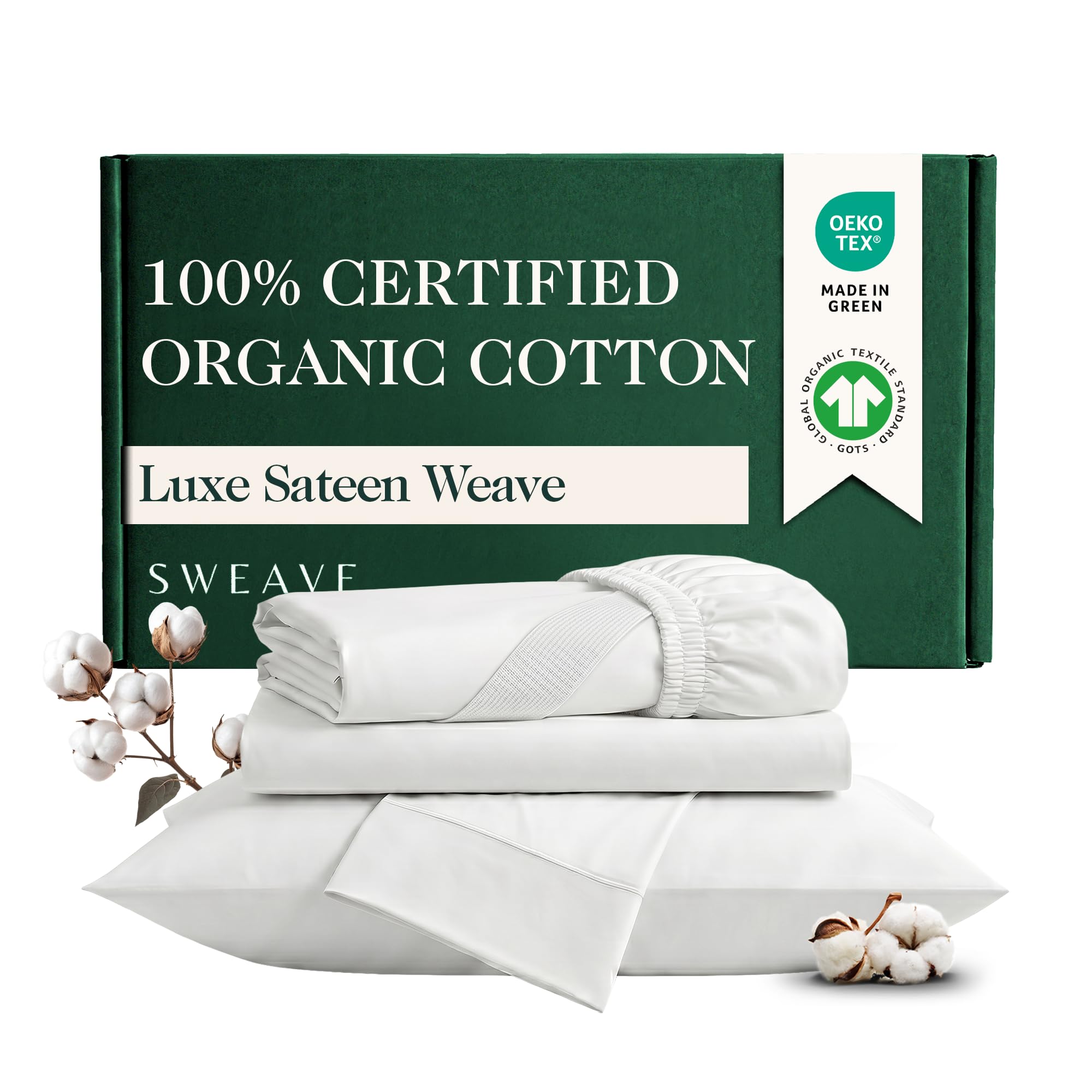 Sweave 100% Certified Organic Sateen Weave Cotton Sheets