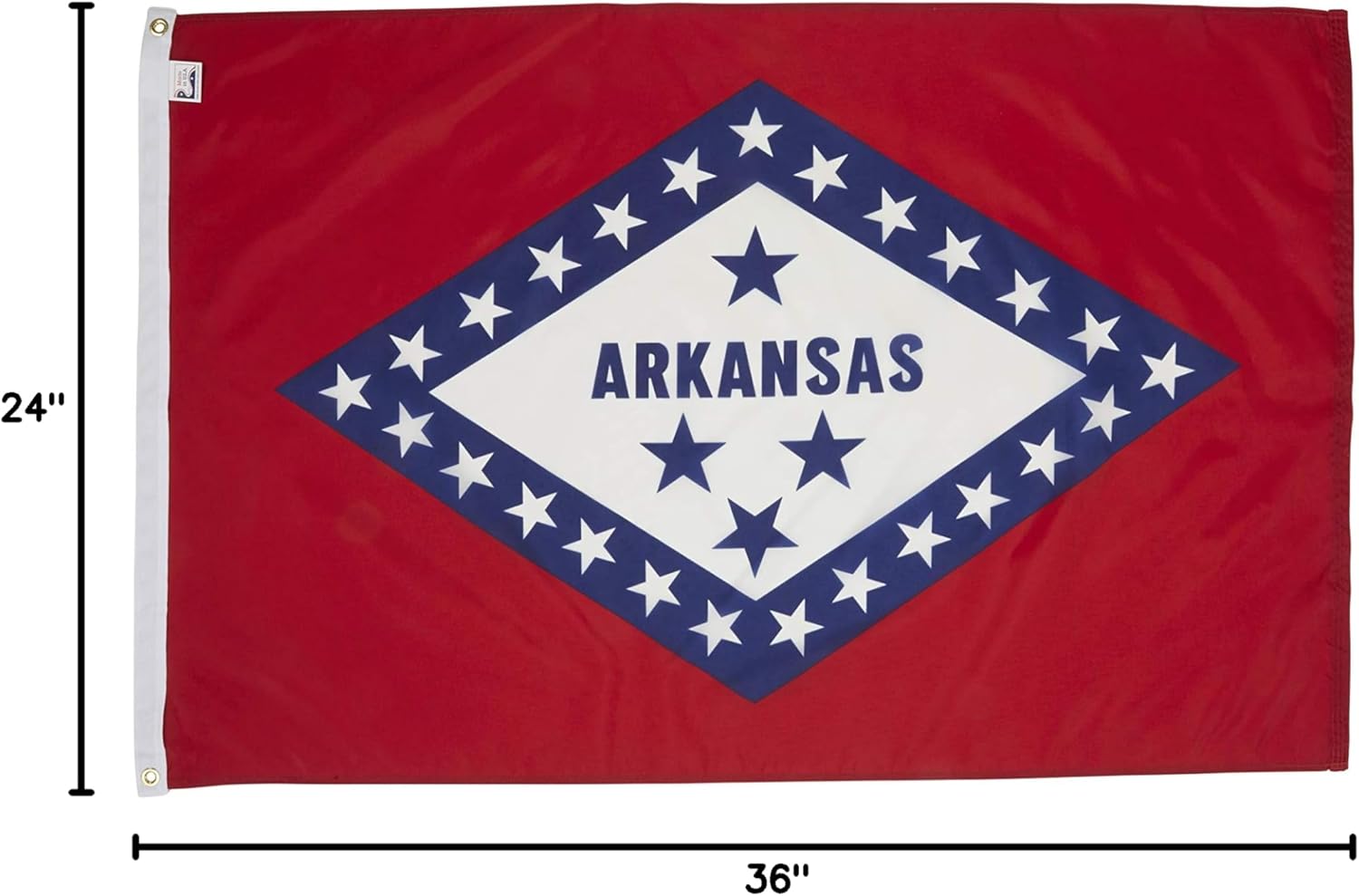 Allied Flag - 2' x 3' Outdoor Nylon Arkansas State Flag - Made in USA - Vivid Color and Fade Resistant - Reinforced Hem and Brass Grommets