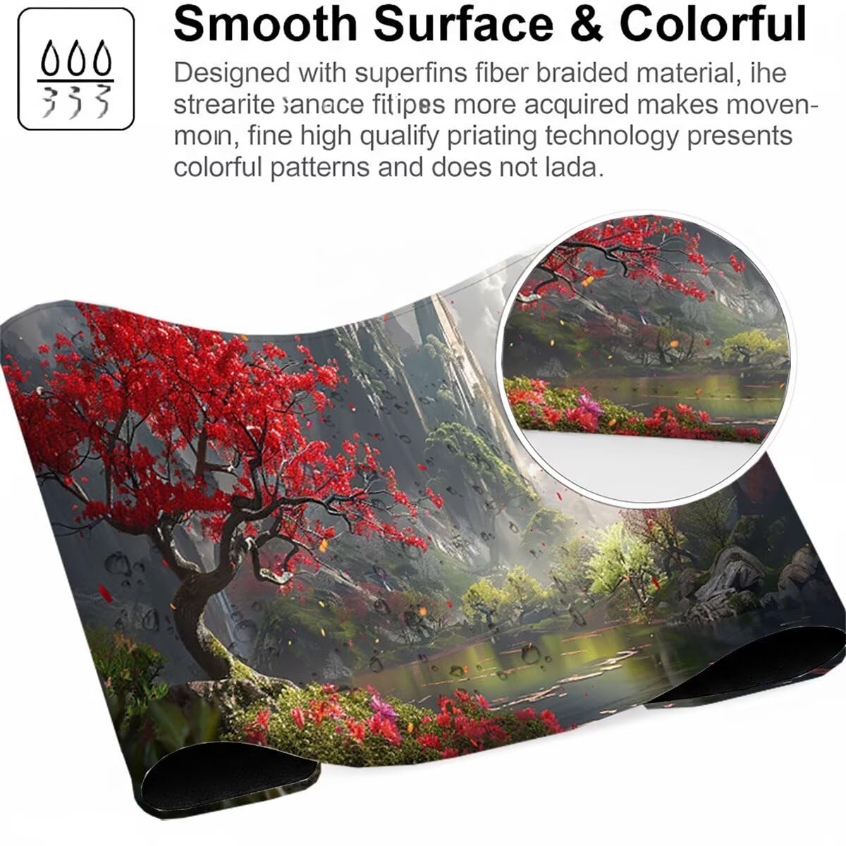 Tappetino per Mouse Gaming XXL 1200x600x3mm – Ufficio Mousepad Grande Migliora la Velocità e la Precisione Tenuta Stabile Sottomano per Ufficio e Casa Accessori Scrivania Paesaggio Montagna LMDT4160