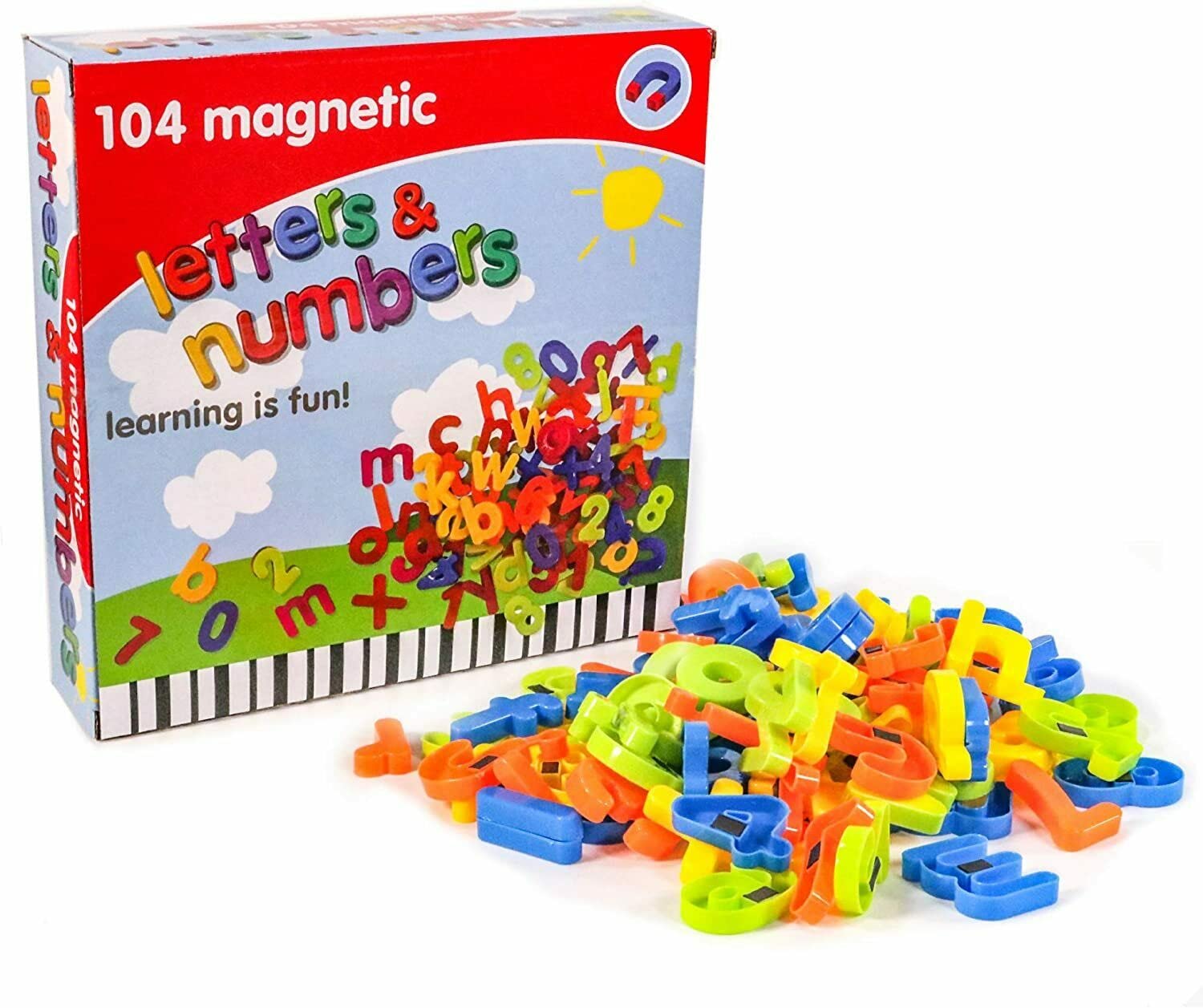 Celino Making Your Day Multicolor Celino® 104 Pcs Magnetic Letters Alphabet & Numbers Fridge Magnets Toys Kids Learning