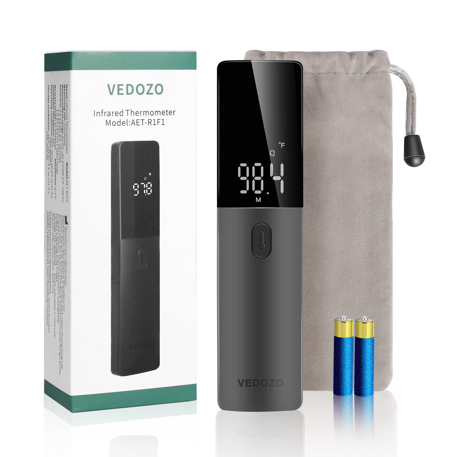 Digital Forehead Thermometer for Adults, Kids and Babies, Non Contact, FSA HSA Approved, Hospital Medical Grade (Black)