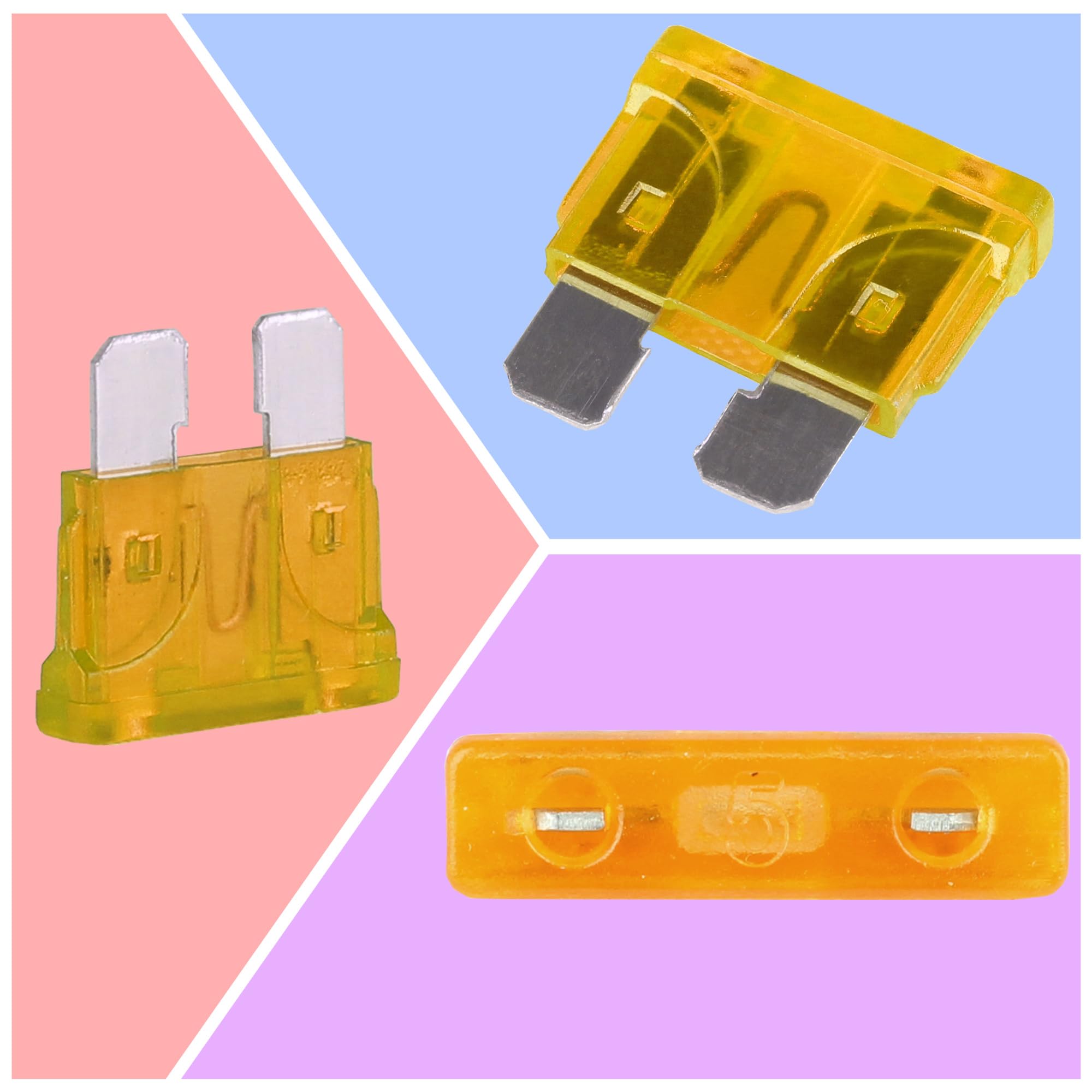 Car Fuses, 2Pcs Standard Blade Fuses 5A for Car Boat RV Truck Motorcycle (Orange 5 Amps) — view 4