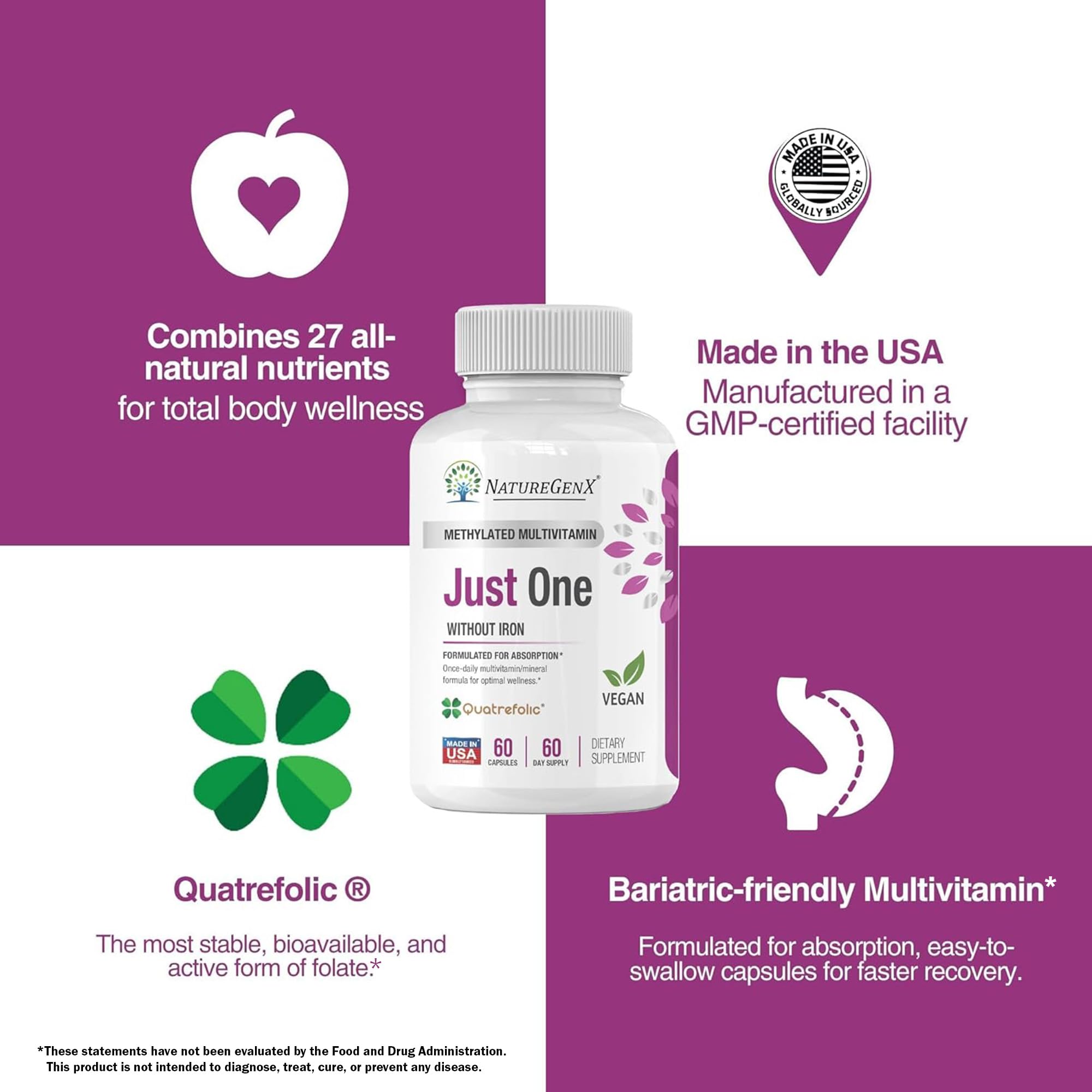 NatureGenX Just One Daily Methylated Multivitamin, 60 Capsules — Amazon image 8