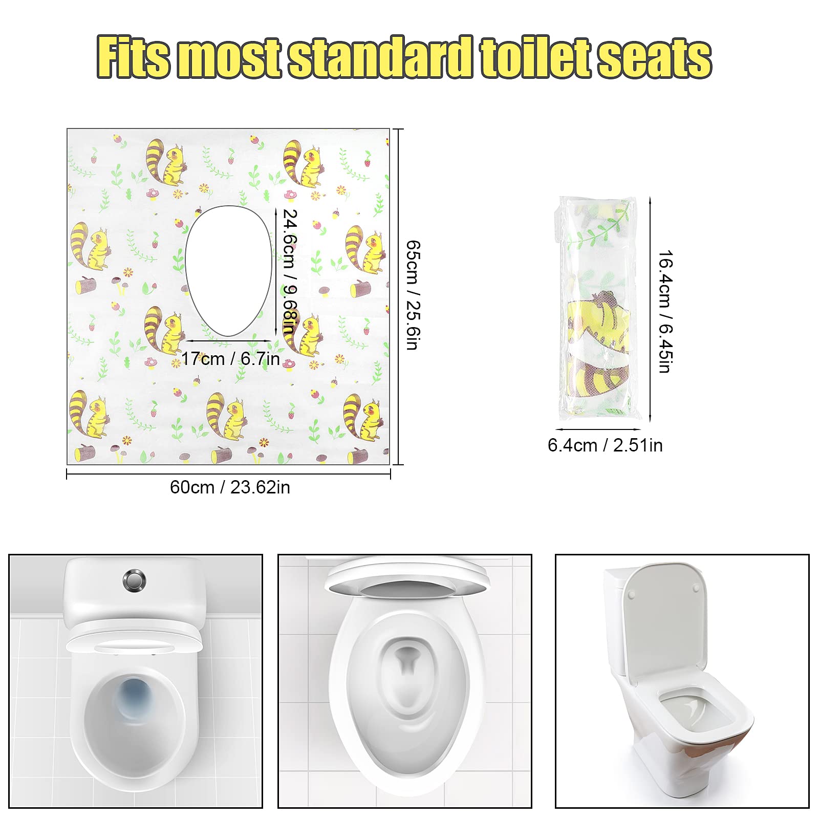 Copriwater Usa e Getta Wc Portatile Bambini Impermeabile L Scoiattolo
