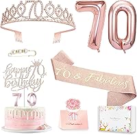 Vista 24 de Decoraciones de cumpleaños número 20 para mujer, banda y corona de cumpleaños, decoración de pastel y velas, globos de números, regalos de 20