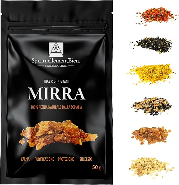 Incenso Mirra Rossa Somalia Resina Naturale in Grano e Polvere - 50gr