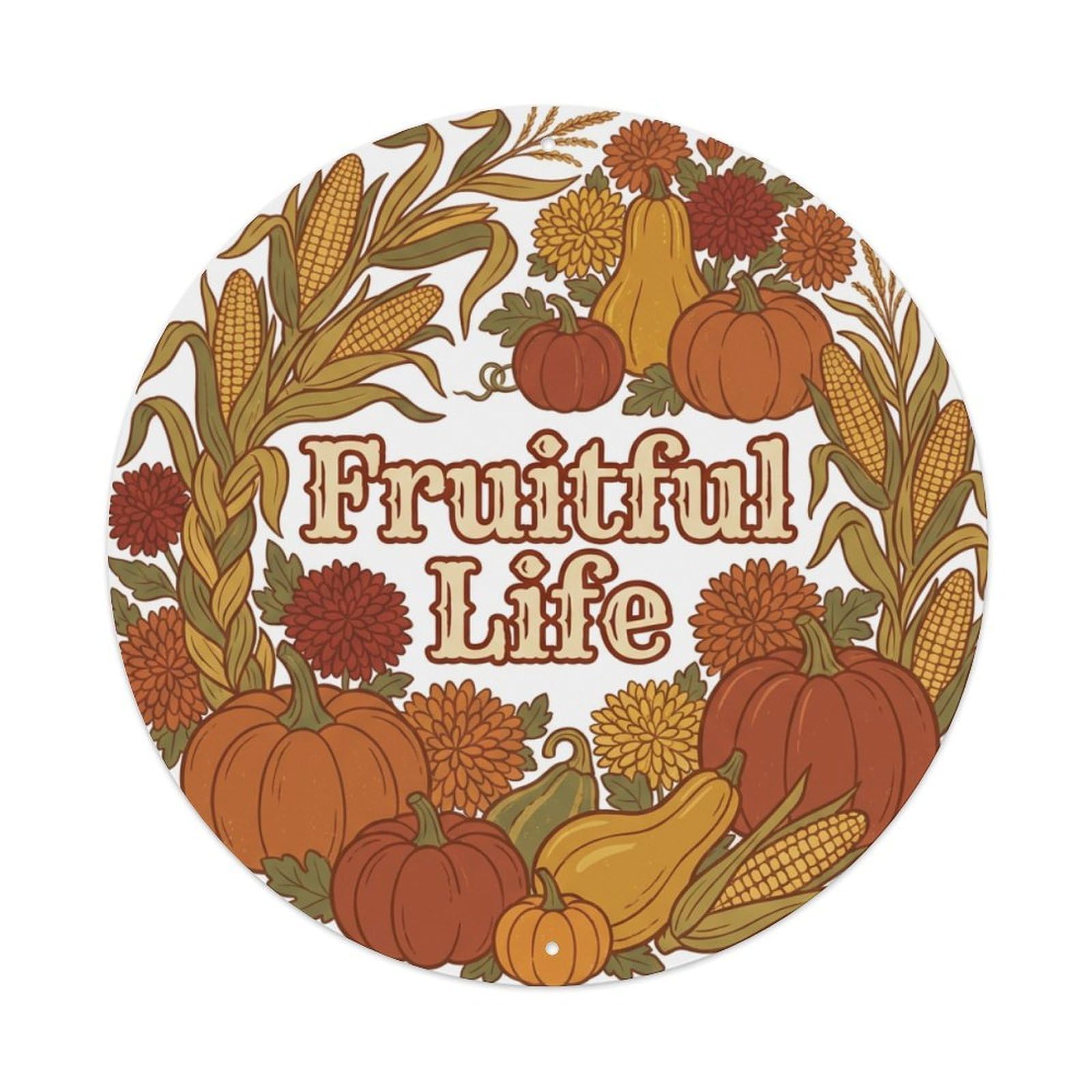 Earthy She Shed Floral Fruitful Life Metal Tin Sign