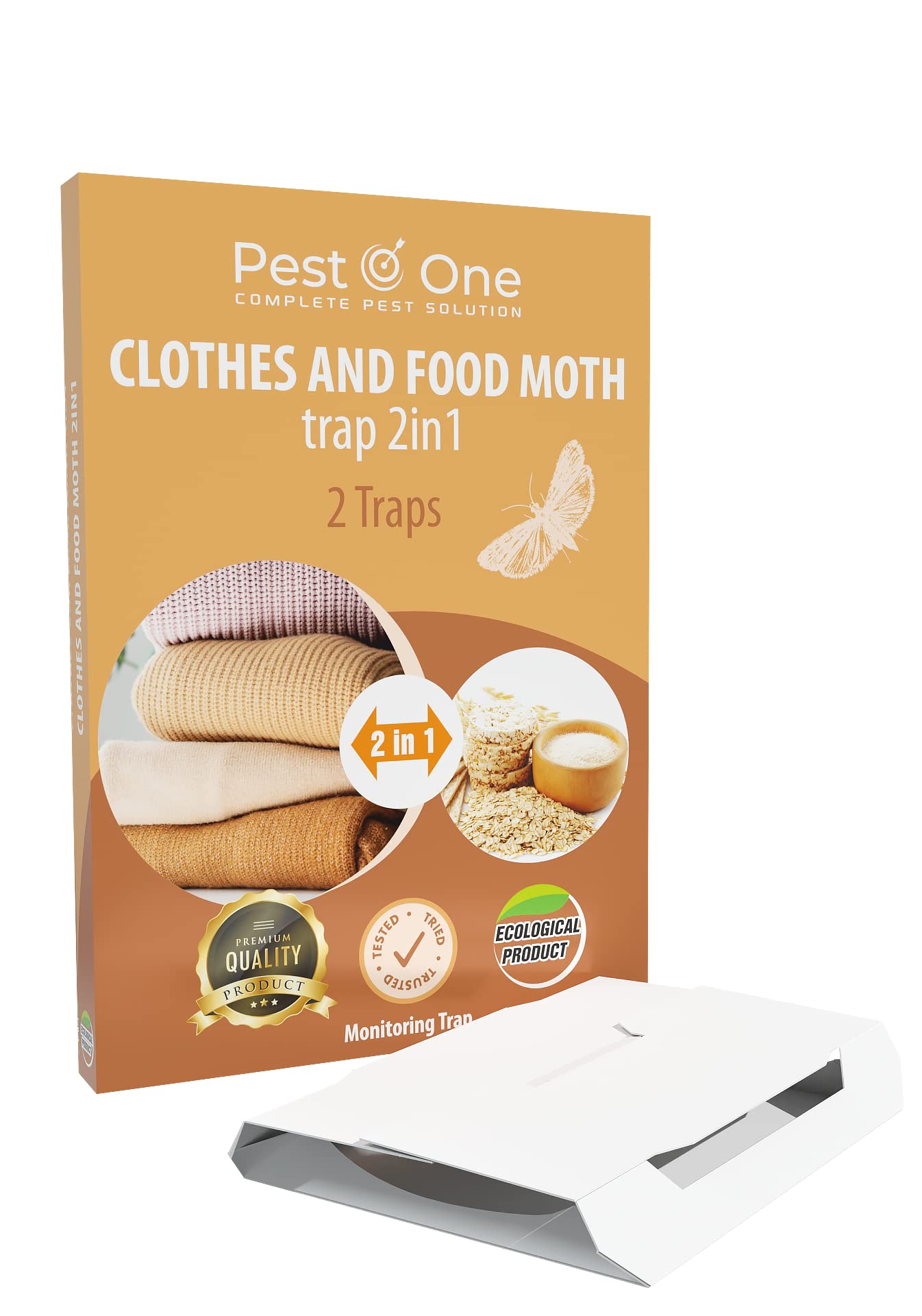 Pest O One Carpet Moth Traps – Extra Strong & Long-Lasting Adhesive | Protect Carpets & Rugs from Moth Damage | Pet & Family Safe | 5 Boxes (10 Traps) for Monitoring Use