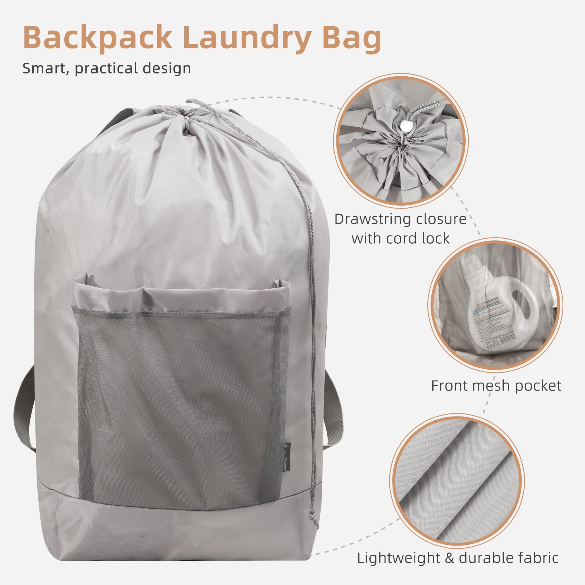 STORAGE MANIAC Cesto portabiancheria 2 in 1 con borsa per la biancheria, 90 l, con struttura in metallo, borsa per vestiti sporchi, con spallacci e tasca in rete, per università, viaggi, lavanderia