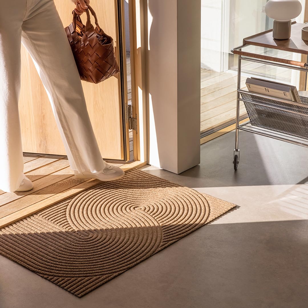 Paillasson d'entrée en sable, tapis d'entrée d'intérieur et d'extérieur imperméable, décoration d'intérieur scandinave moderne, antidérapant, paillasson d'automne, tapis lavable de 61 x 91 cm