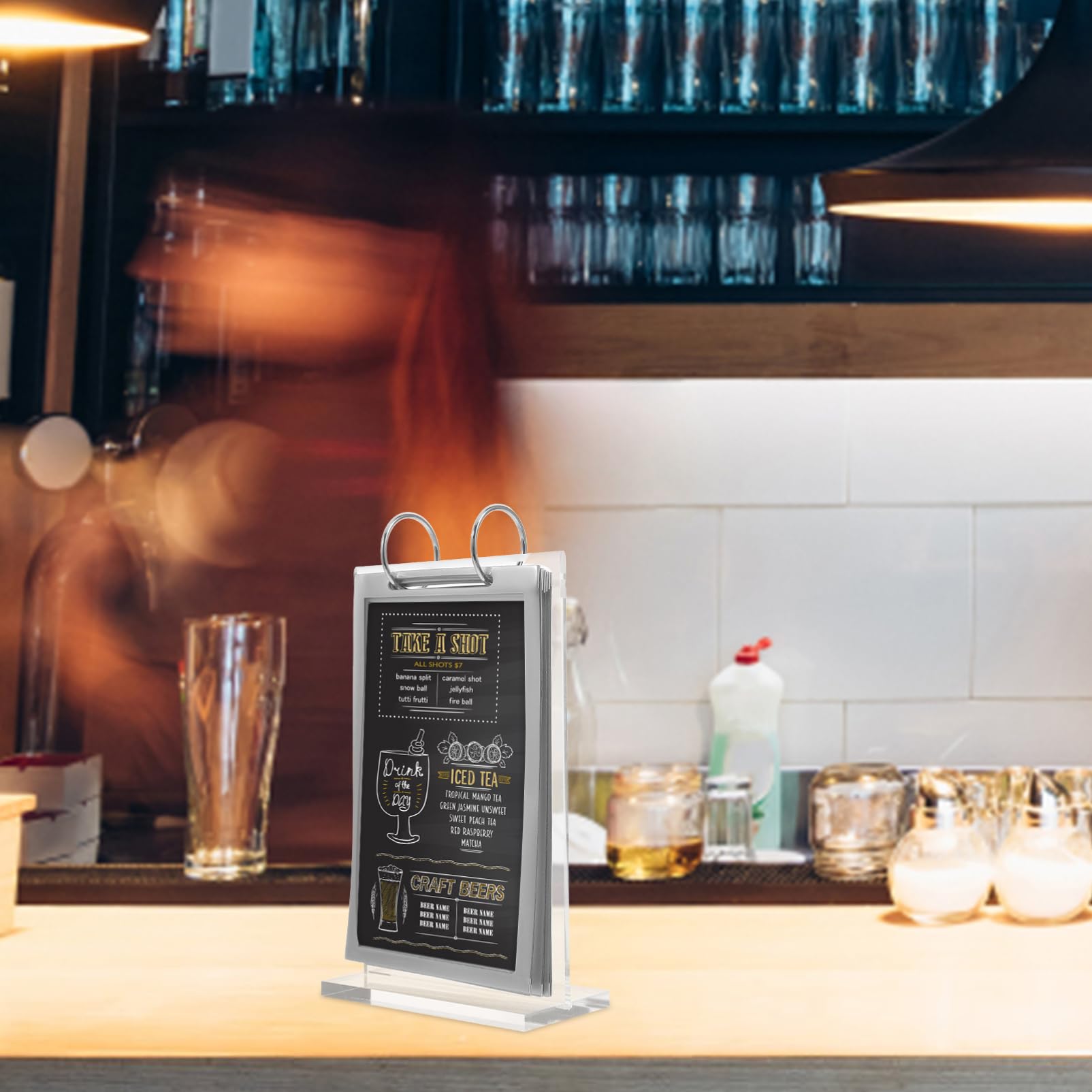 SEWACC 5 Elegantes Caballetes Para Exhibir Menús Y Carteles Con Base Para Restaurantes Y Oficinas.