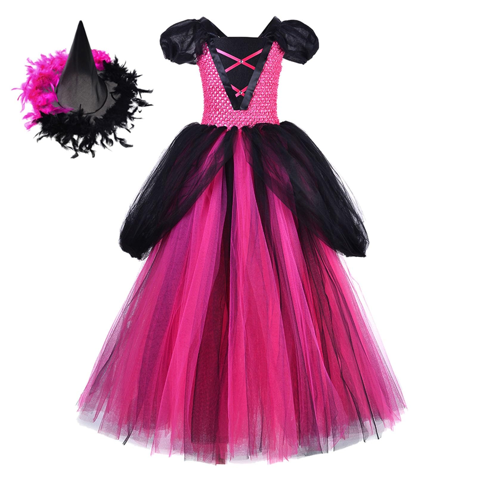 Vestiti Halloween Bambina 10 Anni - Vestito da festa per bambine, a maniche lunghe, per Halloween, per spettacoli, per bambini, comodo, elastico in vita, casual, da gioco