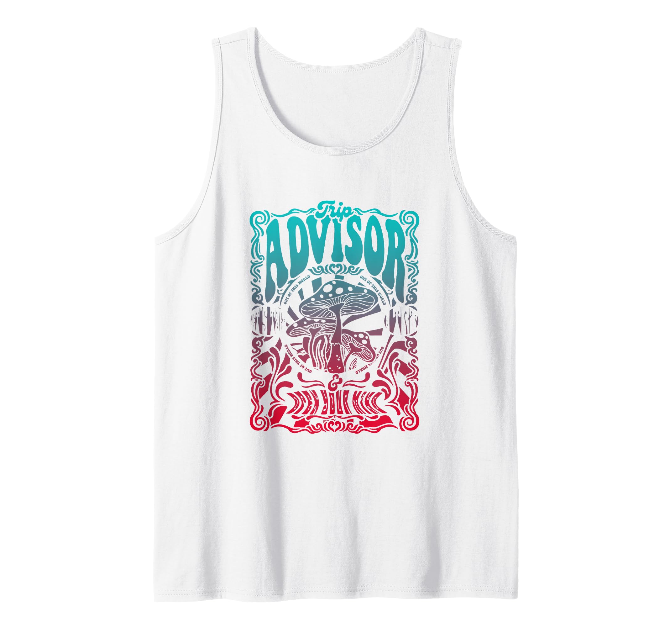 Mens Trip Advisor - Trippy Threads: Vibrant Psychedelic T-Shirt Tank Top