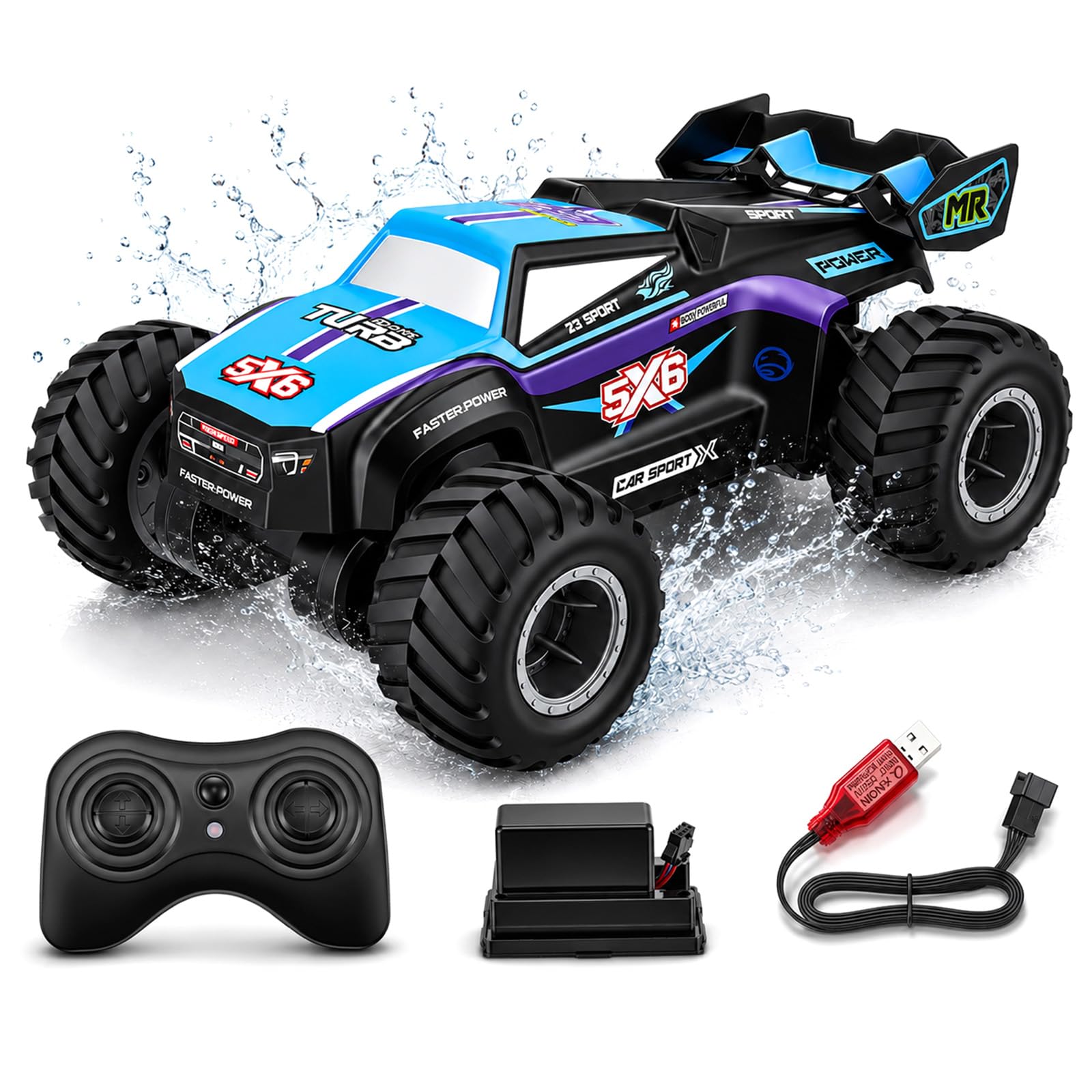 Normodic Remote Control Cars 1:18 4WD Offroad Remote Control Cars for Adults Kids, 36 KM/H High Speed, 2.4GHz, Waterproof, 2 Battery 50 Min Car Toy for Adults