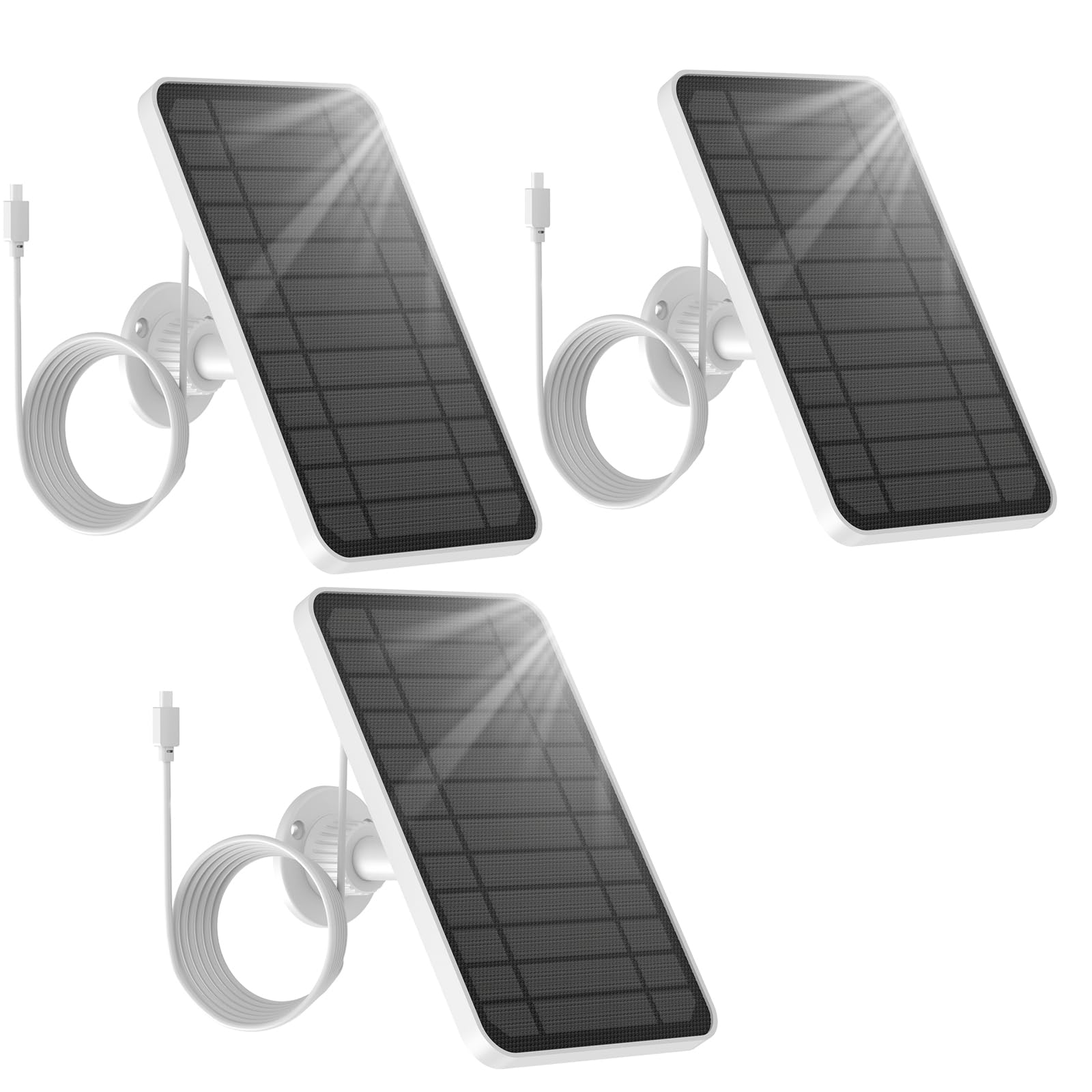 [3 Unidades] Módulo Solar 5V 5W para Cámaras Eufy - Compatible Con 2C/2C Pro/2/E20/E40/E - Cargador Con Soporte Ajustable 360°