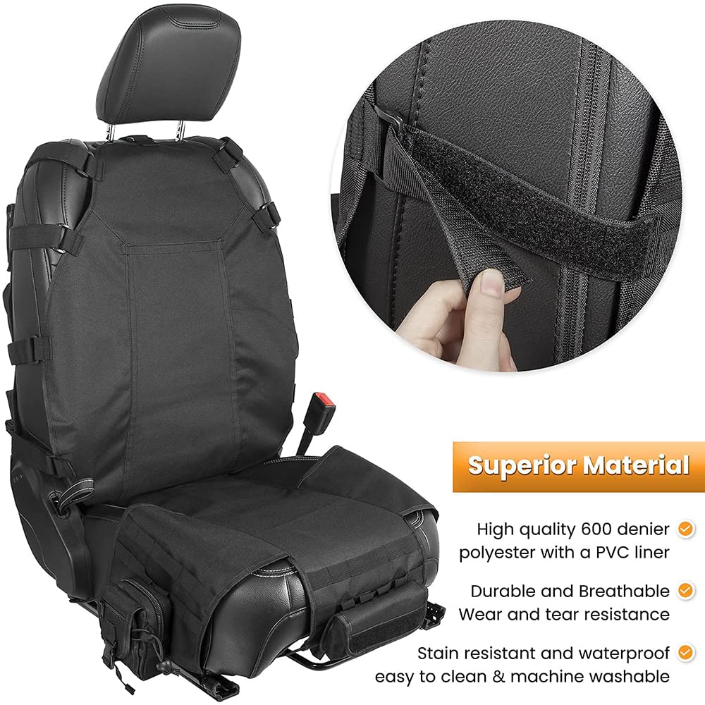 Organizzatore Tattico Per Sedili Auto - Coprisedile Universale Con 5 Tasche E Sistema MOLLE (Acu)