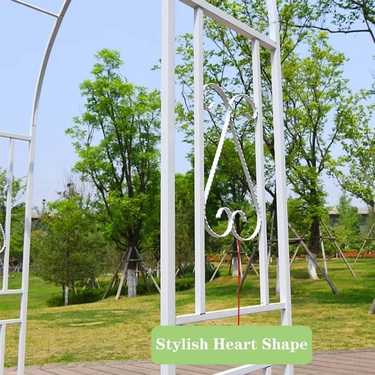 Große Metall-Gartenpergola für Kletterpflanzen, 220 x 230 cm, verstellbar, 140–340 cm, eleganter schwarz-weißer Pavillon für Outdoor-Dekoration und Gartenbögen