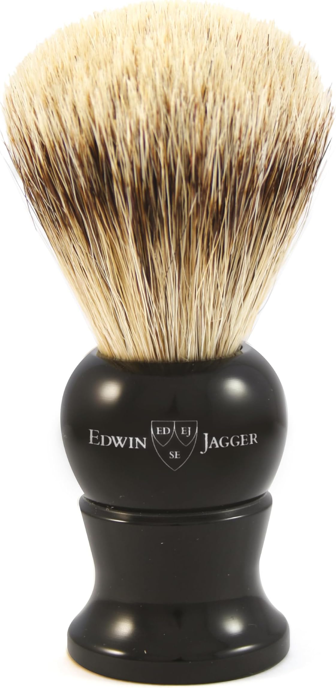 1EJ286 Medium Super Badger Shaving Brush, Imitation Ebony for use with Shaving Cream or Soap for Men
