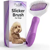Escova para animais de estimação Poodle – para cães, gatos, coelhos – pele mate/solta, nós – adequada para cuidados com rabiscos/Goldendoodle e desfiar pelos curtos/longos