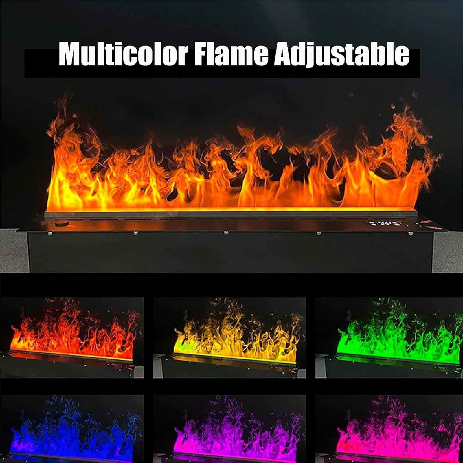 Camino Automatico Umidificatore Decorativo A Vapore Acqueo con Fiamma Atomizzatrice Fiamma Simulata Nebbia d'Acqua Tattile Camino A Vapore da Incasso,01,80cm/31.4in