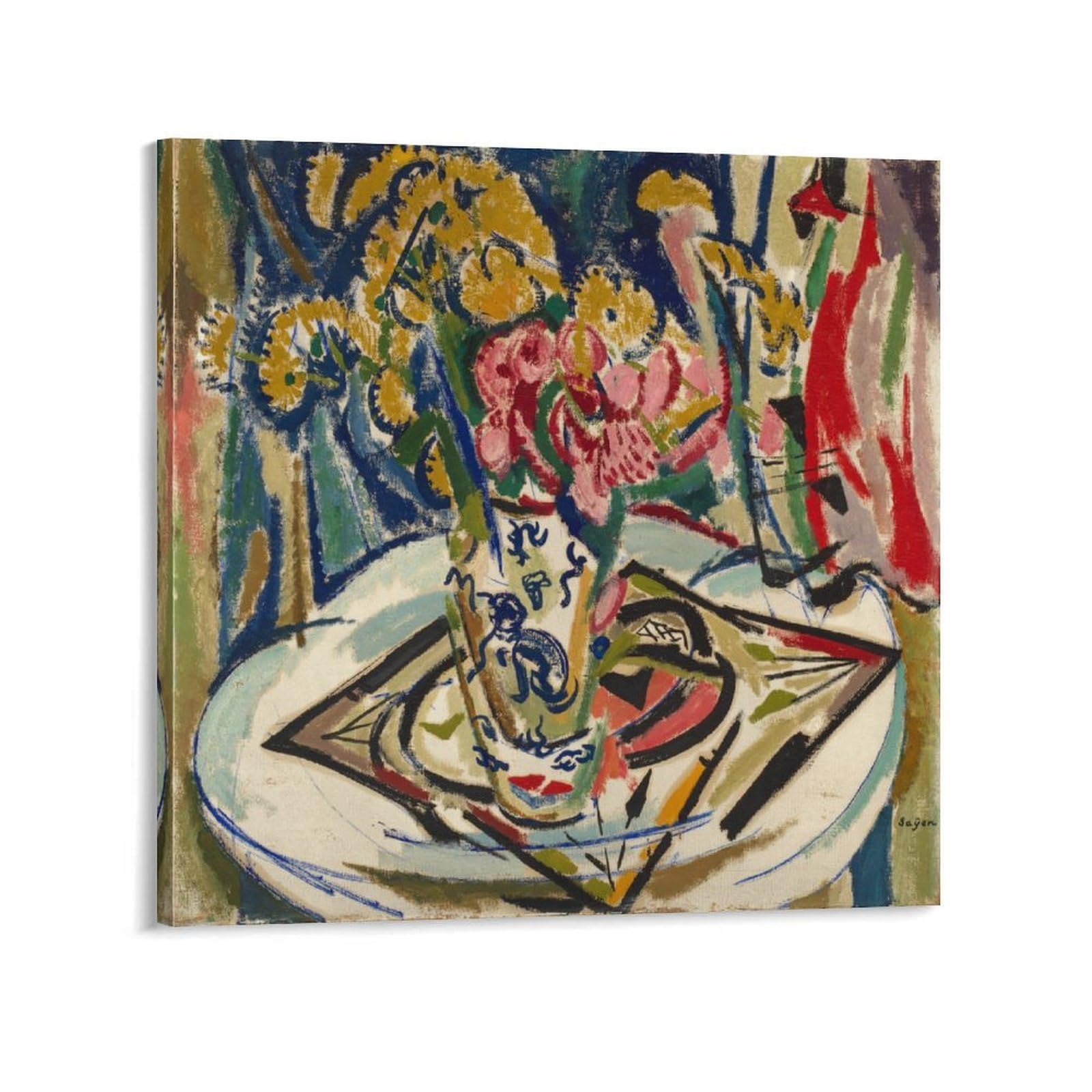KLAGCBDF Henry Lyman Sayen Flowers Poster Cool Artworks Painting Wall Art Canvas Prints Hanging Picture Posters 16x16inch(40x40cm)