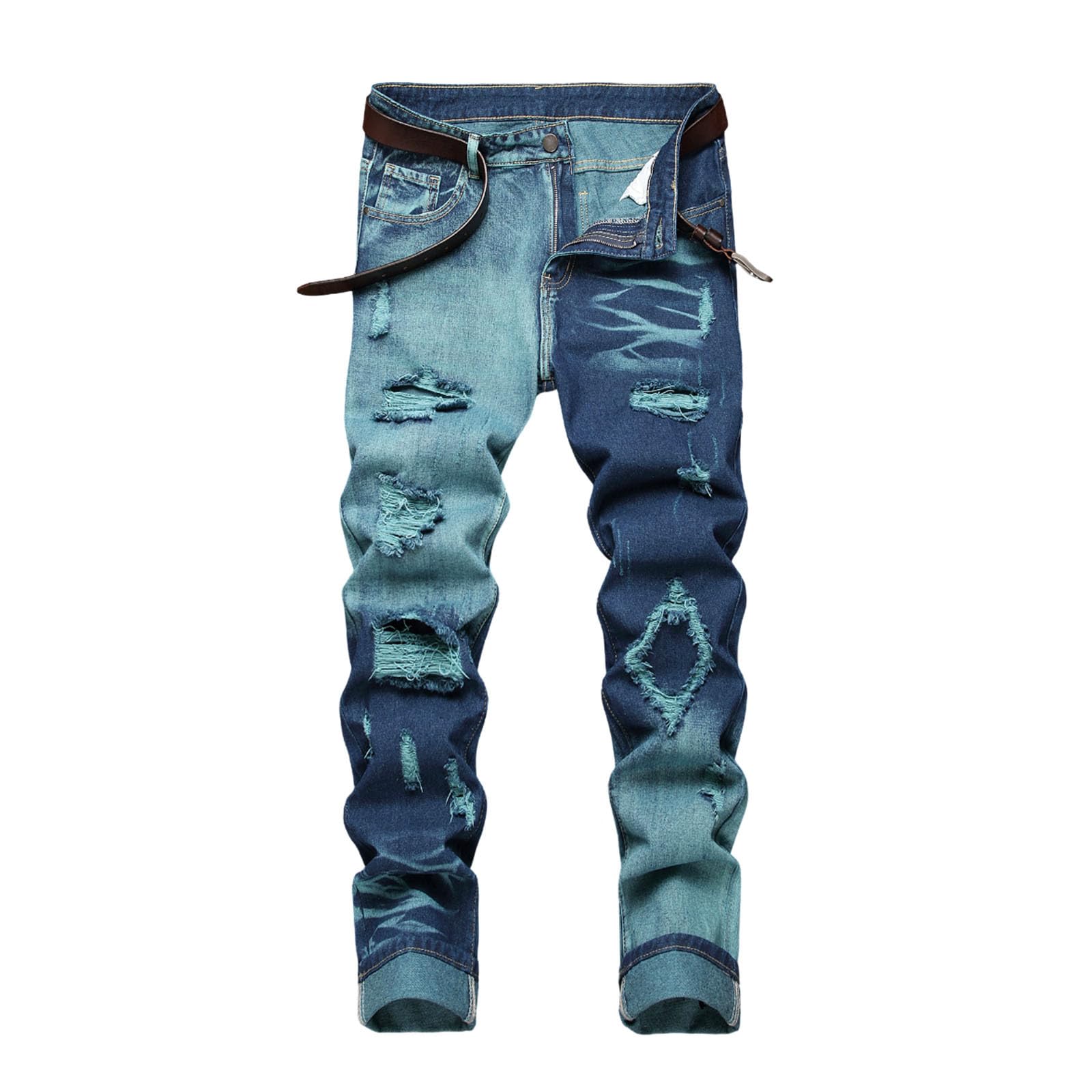Pantalon Vaquero Hombre-Pantalones Vaqueros de Mezclilla de Estilo Casual para Hombre, Pantalones Largos Ajustados con diseño de Bloques de Color, Pantalones cómodos para Todas Las Estaciones.