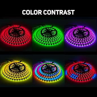 BTF-LIGHTING WS2812B RGB ECO LED Strip,5050SMD Individual Addressable 16.4FT 60LED/m 300Pixels IP30 DC5V,10set 3PIN 10mm Width Right Angle L Shape solderless Corner Connector(NO Adapter or Controller)