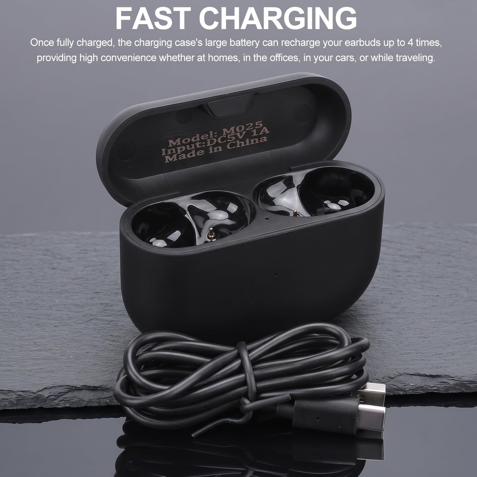 Garsent Case de Charge pour 10, Cassette du Chargeur de Remplacement du Chargeur pour 10 Écouteurs, Capacité 700mAh