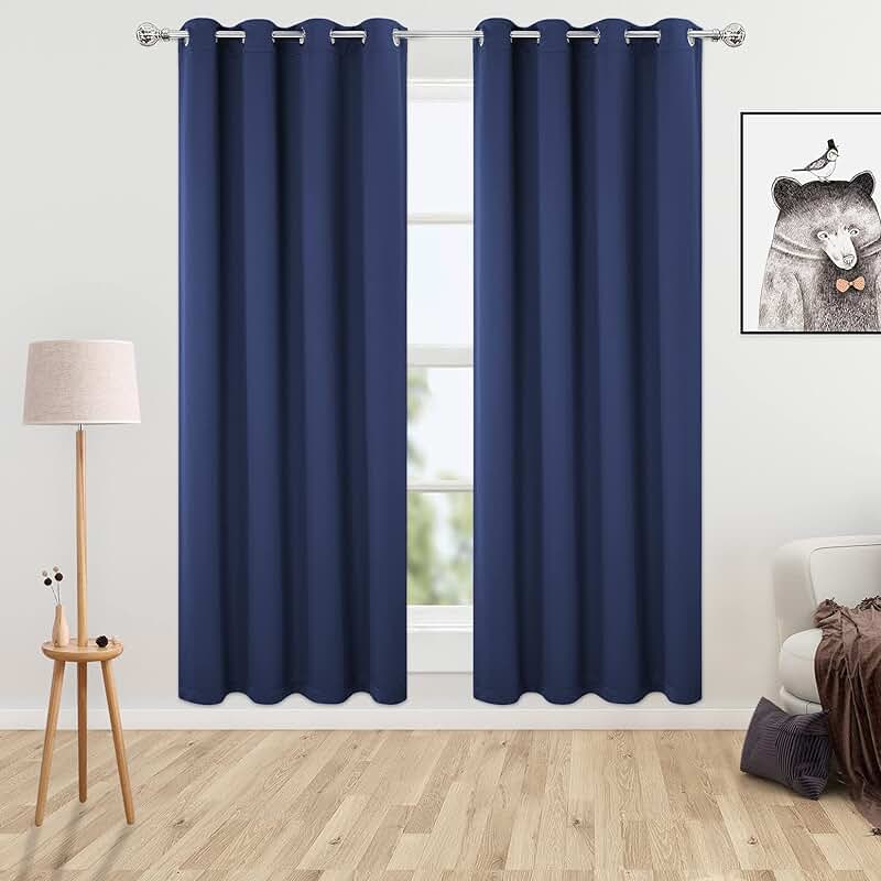 Amazon.co.uk denim blue eyelet curtains