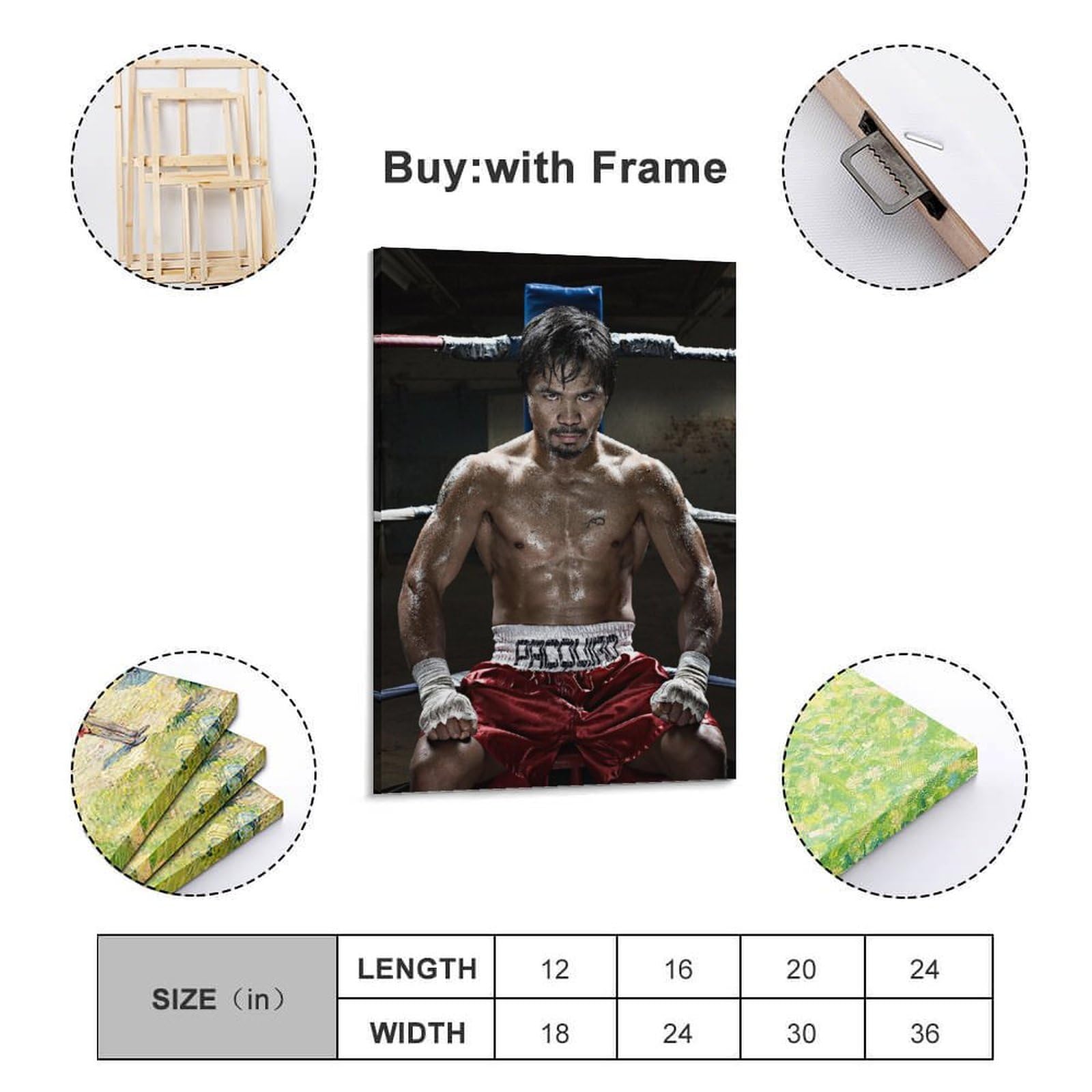 レアパッキャオ油絵用キャンパス ポスター直筆サイン入り