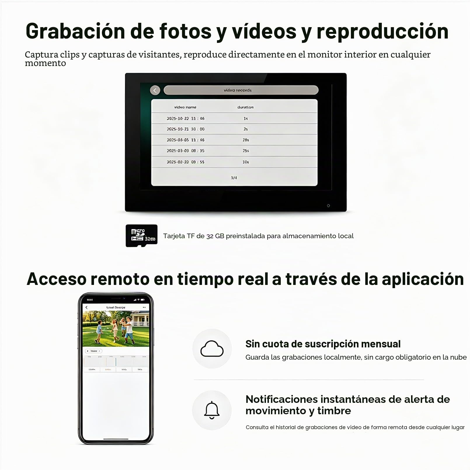 Videoportero de 2 Cables 1080P, Sistema de Intercomunicación con Pantalla Táctil de 7 Pulgadas,Control Mediante la App Inteligente Tuya,Visión Nocturna IR, Desbloqueo RFID