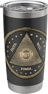 Uroboros Faith Will Power Truth Animal Magnetism Esoteric Stainless Steel Insulated Tumbler
