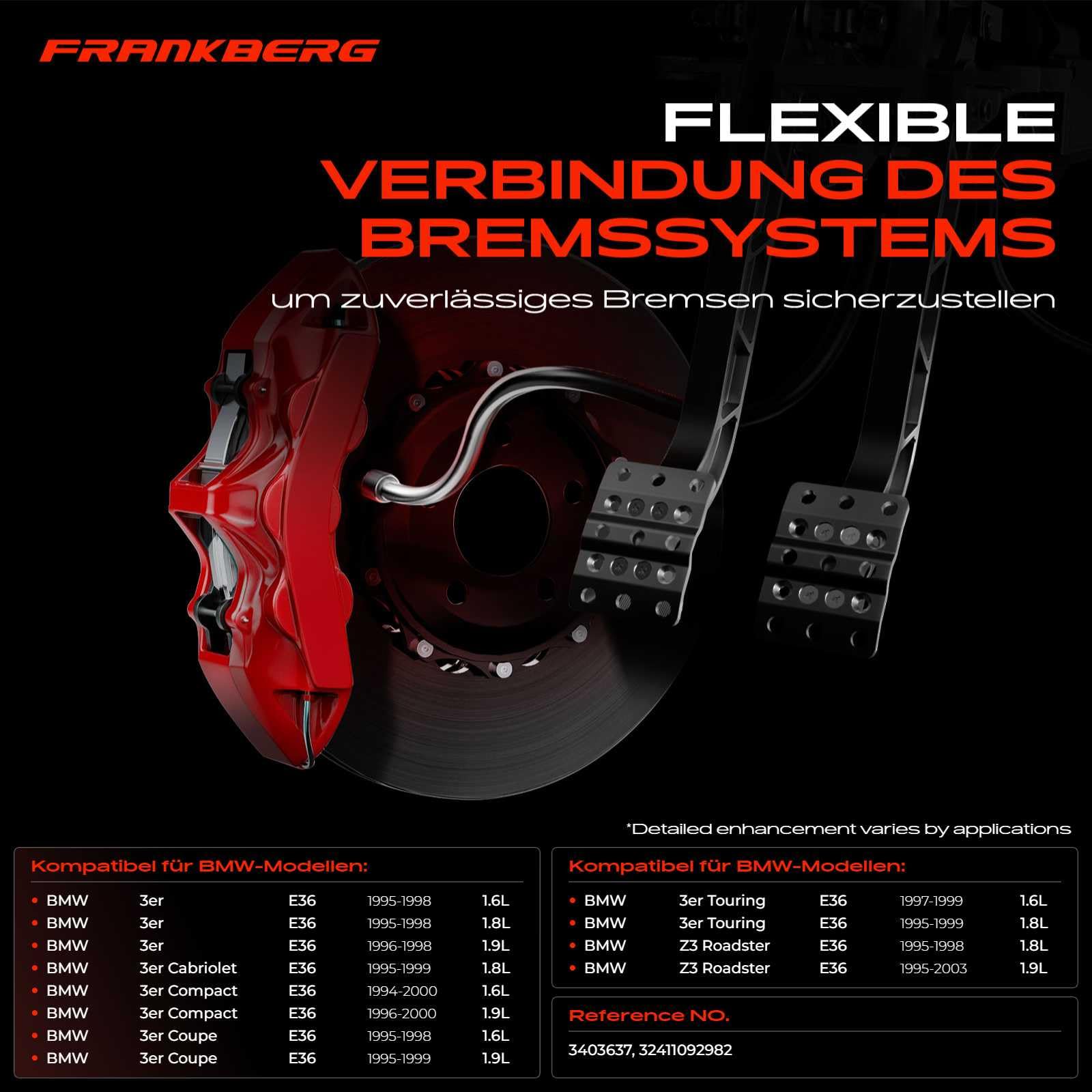 Frankberg Hydraulikschlauch Lenkung Benzin 32411092982 | Kompatibel mit Z3 R.o.a.d.s.t.e.r E36, 3er Compact E36, 3er Touring E36, 3er Coupe E36, 3er E36, 3er Cabriolet E36