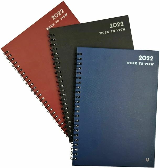 MantraRaj 2022 A5 Spiral Week to View Classic Diary Useful Spiral Binding Year Planner Perfect for Student Teacher Home office Business Work X 1 Assorted Random Color Sent