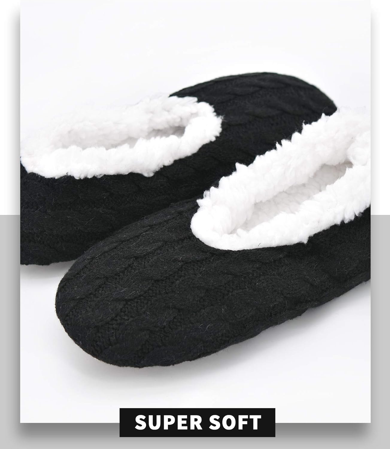 Panda Bros Slipper Socks For Women With Grippers, Fuzzy Womens Slipper Socks With Non Slip Bottoms, Cozy Warm House Slippers - Image 6