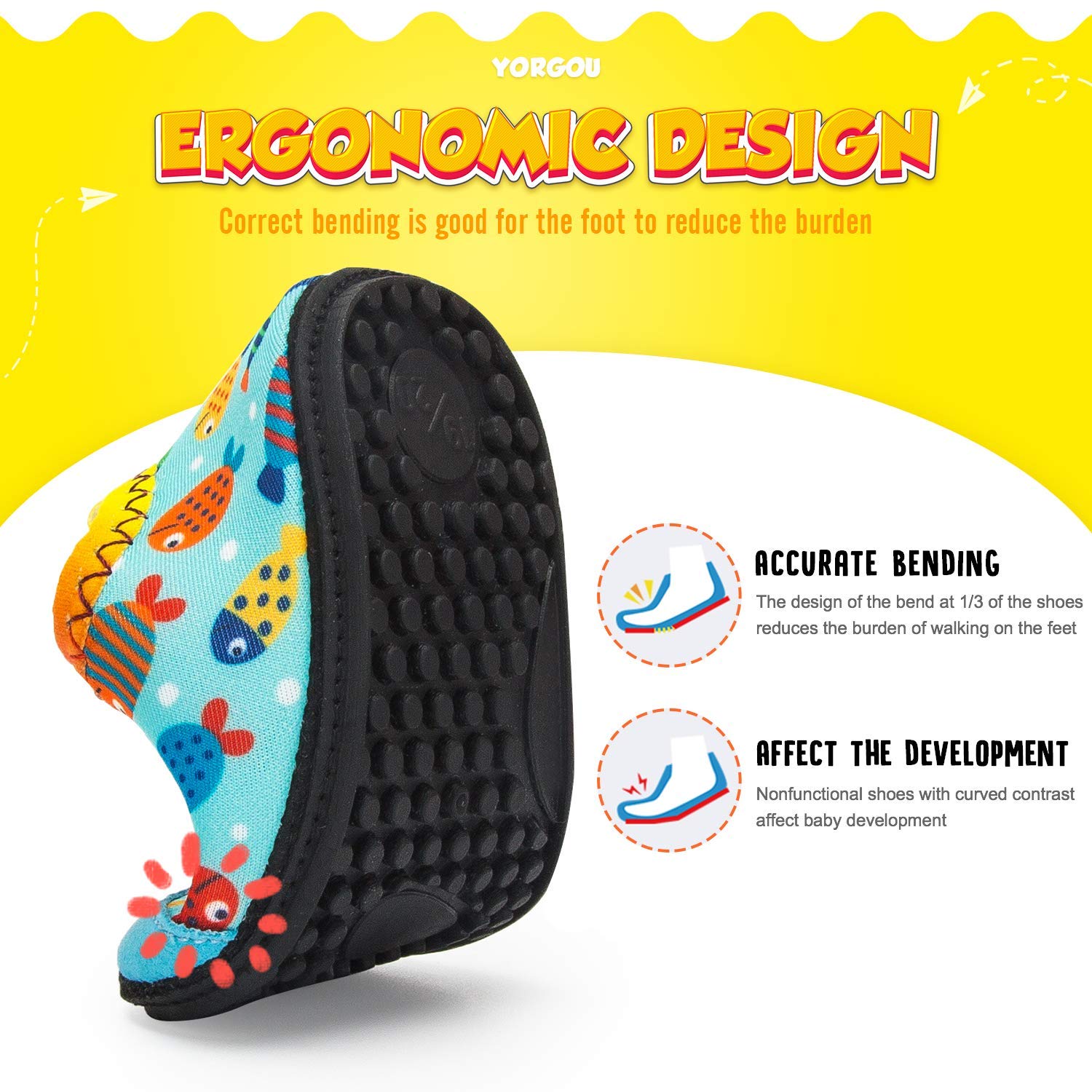 Baby Boys Girls Water Shoes Toddler Beach Shoes Barefoot Aqua Socks Non-Slip for Pool Beach — view 3