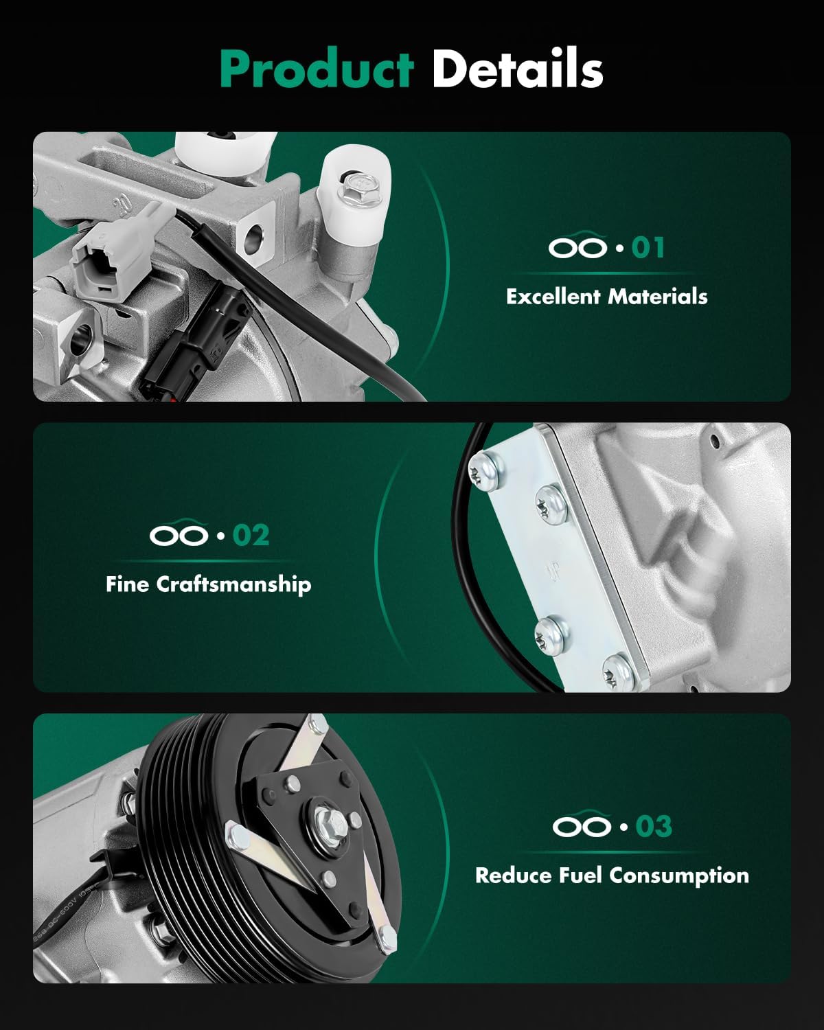 SCITOO AC Compressor for 2013-2019 for Infiniti QX60 2.5L for Nissan Altima for Pathfinder for Rogue 2.5L (926003TA0A 926003TA0B 926003TA0C 926003TA0D 926003TA0E 926003TA5E 926003TA6A 926003TA6B)