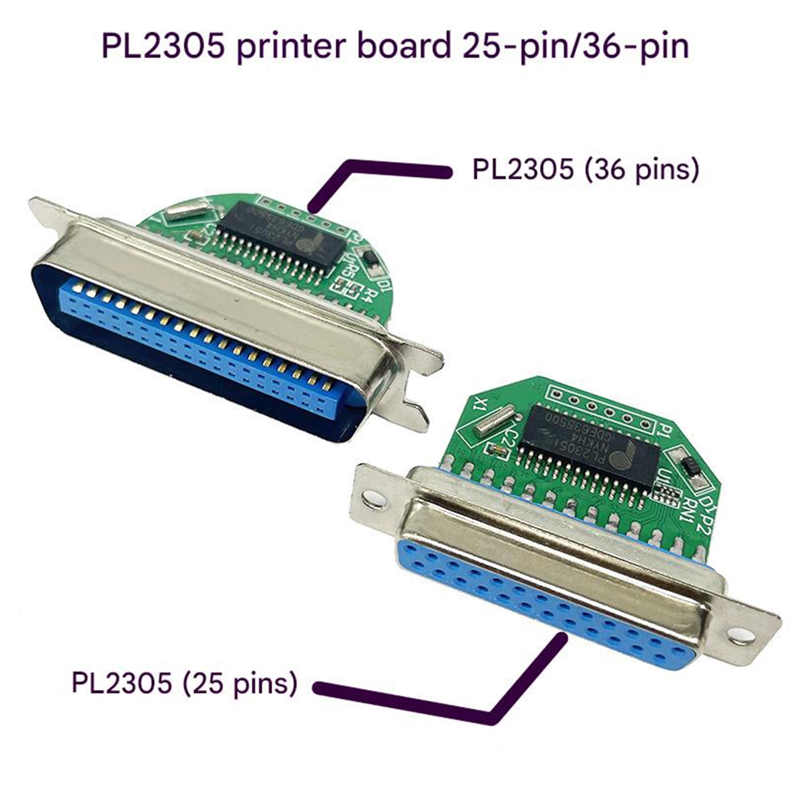 PL2305 Petit module convertisseur parallèle USB vers 25 broches 36 broches pour imprimantes plus anciennes avec adaptateur Plug and Play Arrange USB vers port parallèle