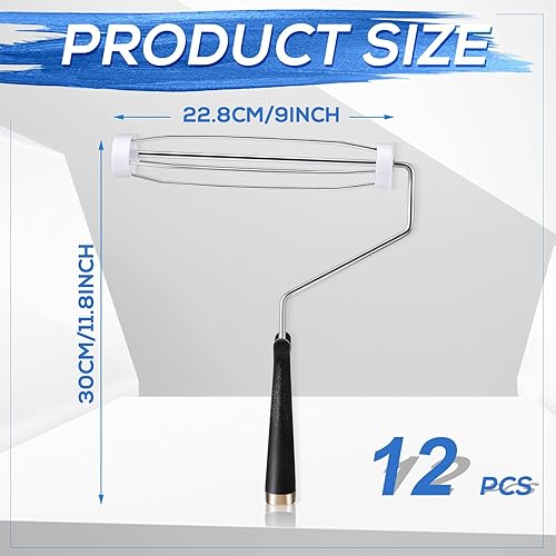 Miniatura 9 de Gerrii Rodillo de pintura de 9 pulgadas, marco de rodillo de pintura de 5 cepillos de alambre para pared y casas