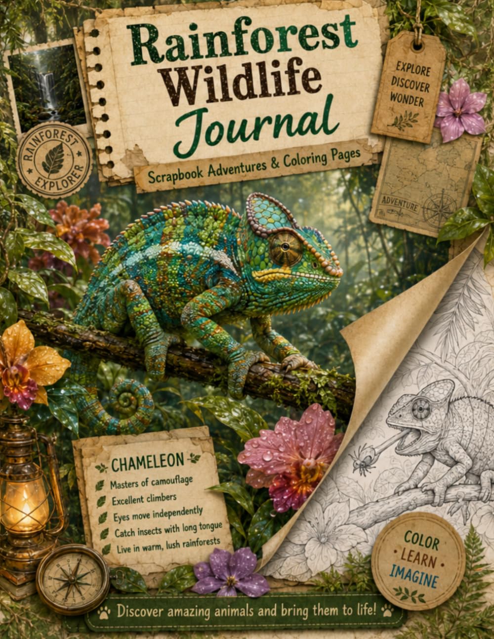 Rainforest Wildlife Journal: Scrapbook Adventures &Coloring Pages