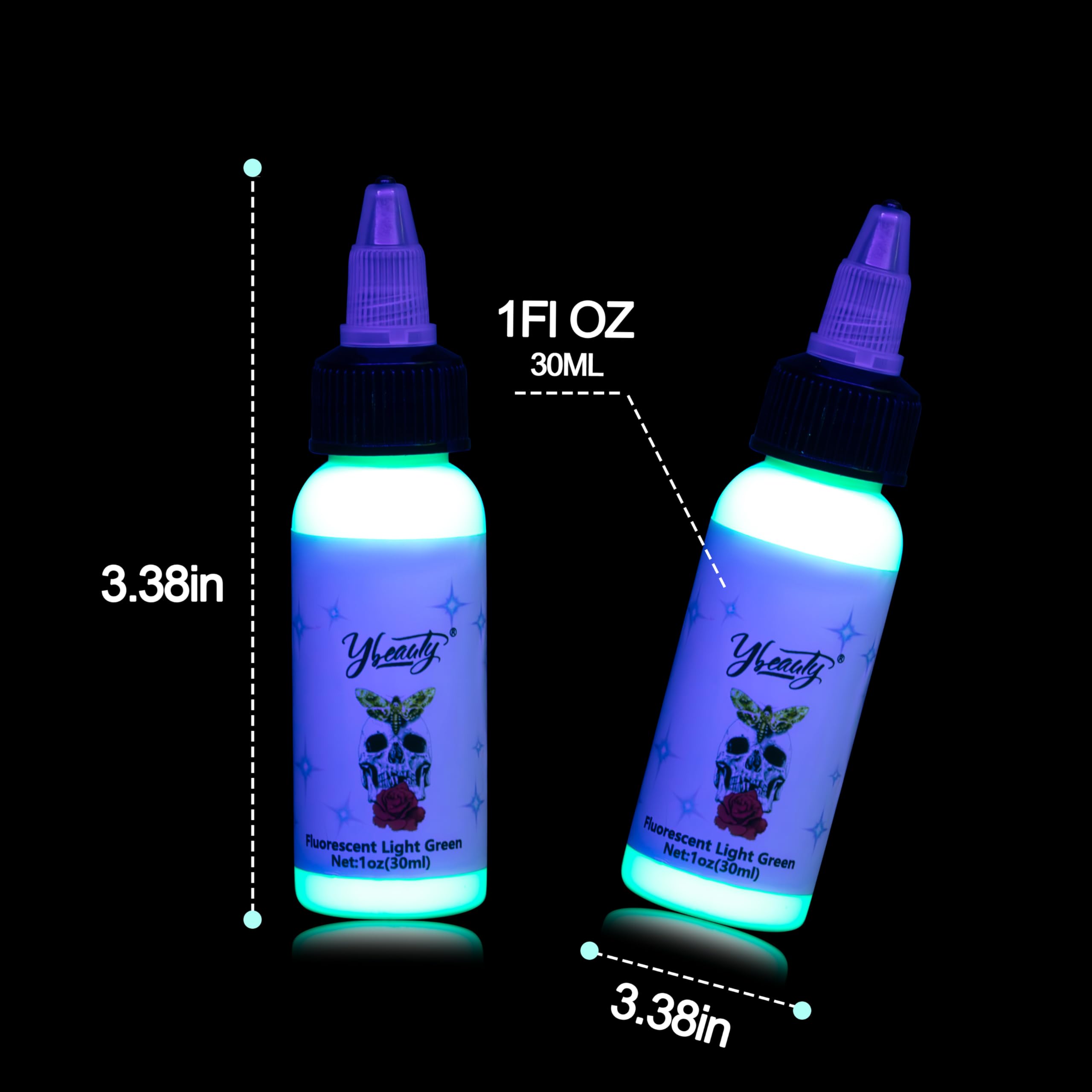 Tattoo Ink Set - Tattoo Inks Pigment Kit, 8 Color 1/2oz 15ml/Bottle Professional Tattoo Fluorescent Ink & Tattoo Equipment for Halloween Supplies (1/2 oz(15ml), 8Color)