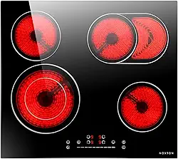 Fogão Cooktop Elétrico 4 Zonas Ceramic Hob 60cm Preto 220-240V 60Hz, PC-D46613