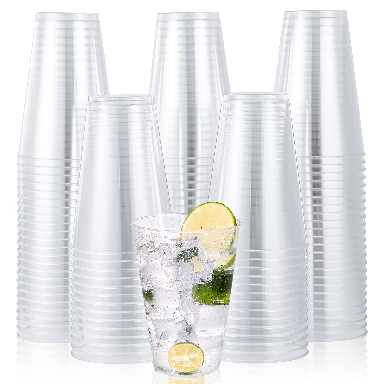 Amazon.com: JOLLY CHEF 14 oz Clear Plastic Cups, 100 Pack Heavy