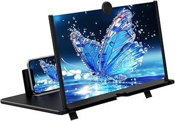 18" Screen Magnifier for Cell Phone 3D HD Magnifing Screen Enlarger Projector for Movies Videos and Gaming Foldable Phone Stand Holder with Screen AmplifierCompatible with All Smartphones