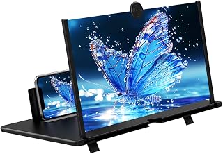 18" Screen Magnifier for Cell Phone – 3D HD Magnifing Screen Enlarger Projector for Movies Videos and Gaming – Foldable Phone Stand Holder with Screen Amplifier–Compatible with All Smartphones