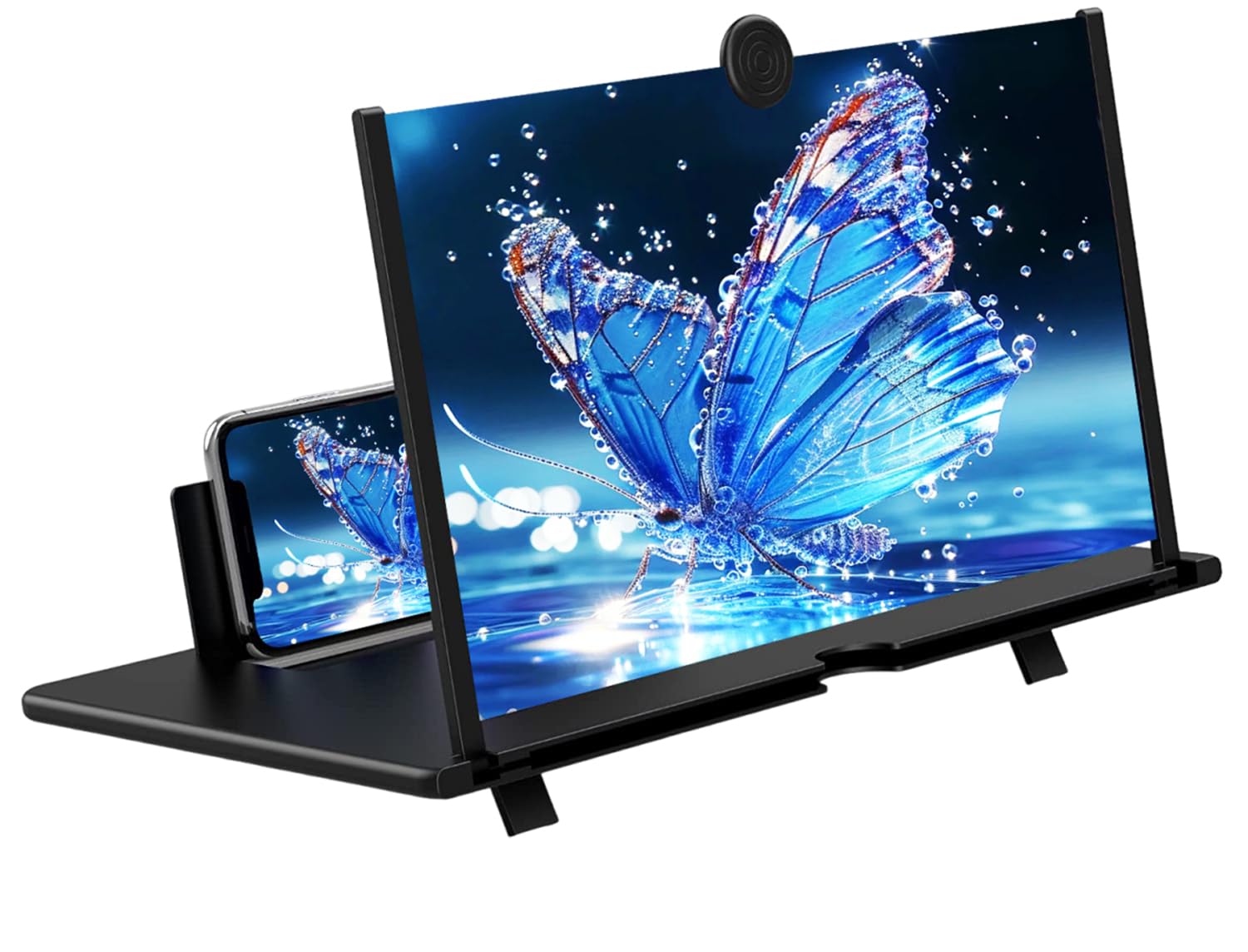 18" Screen Magnifier for Cell Phone – 3D HD Magnifing Screen Enlarger Projector for Movies Videos and Gaming – Foldable Phone Stand Holder with Screen Amplifier–Compatible with All Smartphones