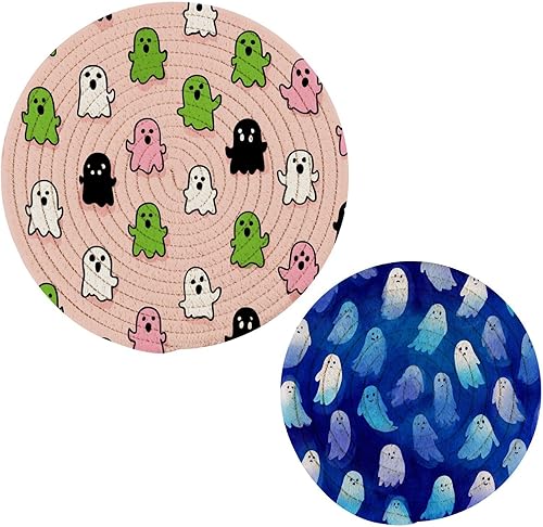 Miniatura 146 de Trivets for Hot Dishes Pots and Pans 2 PC Pot Holders Heat Resistant Cotton Round Potholders for Kitchen Countertop Decorative Autumn Maple Leaves